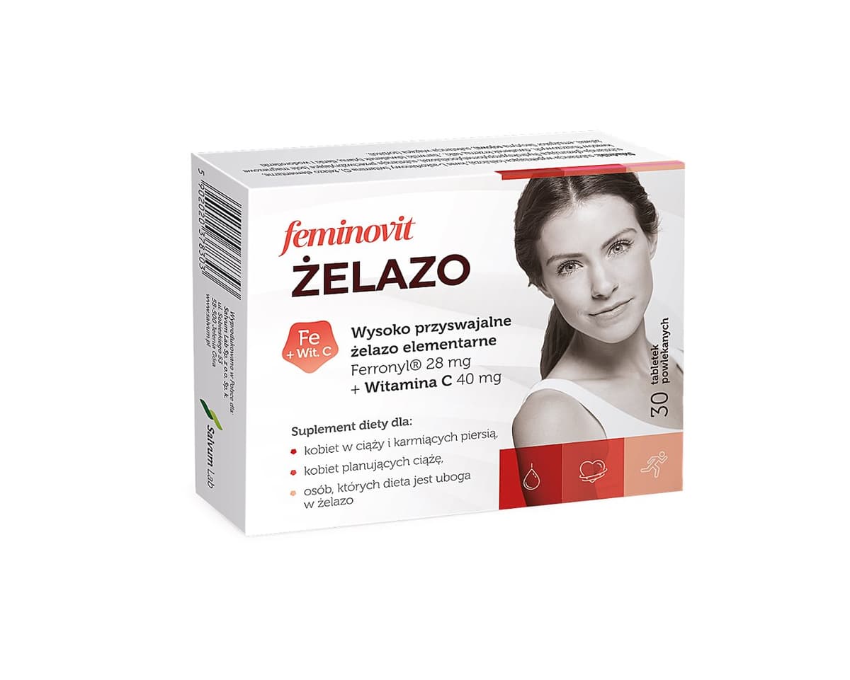 Feminovit Żelazo 30 coated tabletten | Salvum Lab – Feminovit packaging