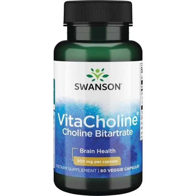Swanson Vitacholine Choline Bitartrate 300mg - 60 Capsules Végétariennes – Swanson packaging