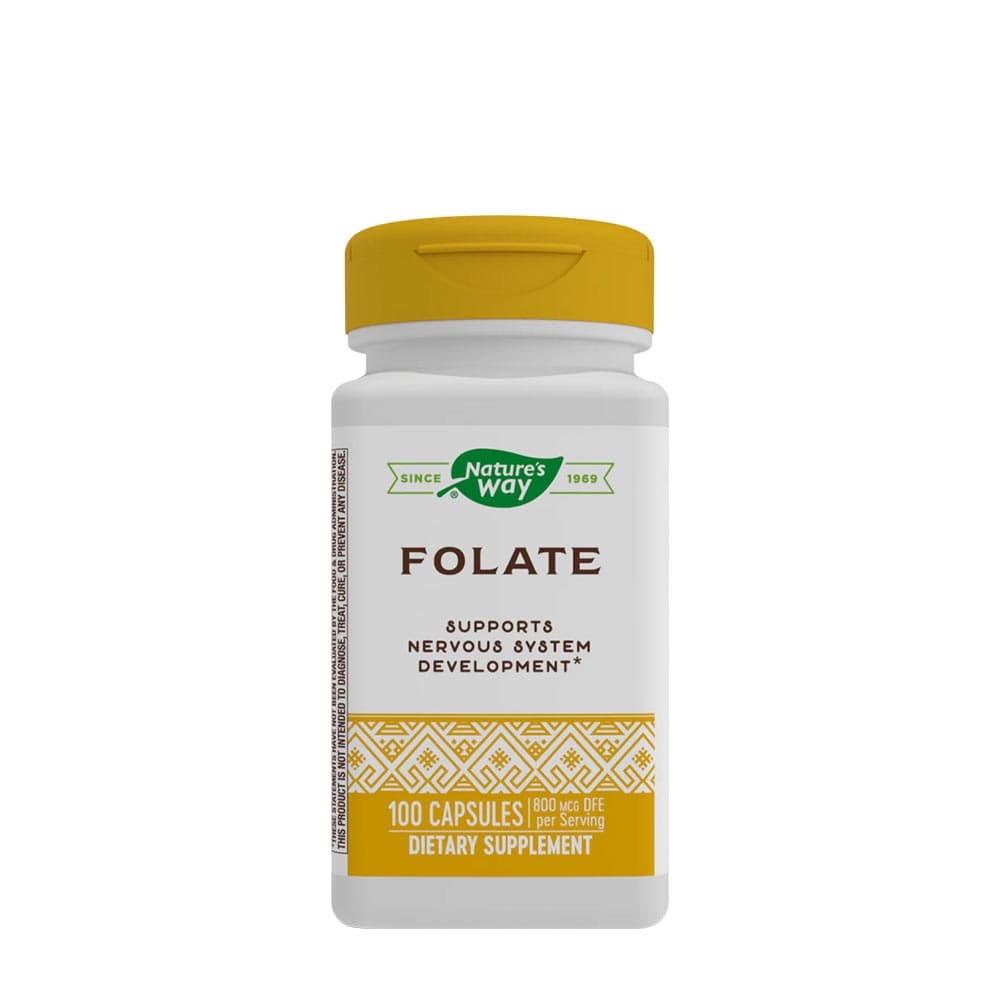 Nature's Way Folate - 400mcg Ácido Fólico - 100 Cápsulas – Nature's Way empaque