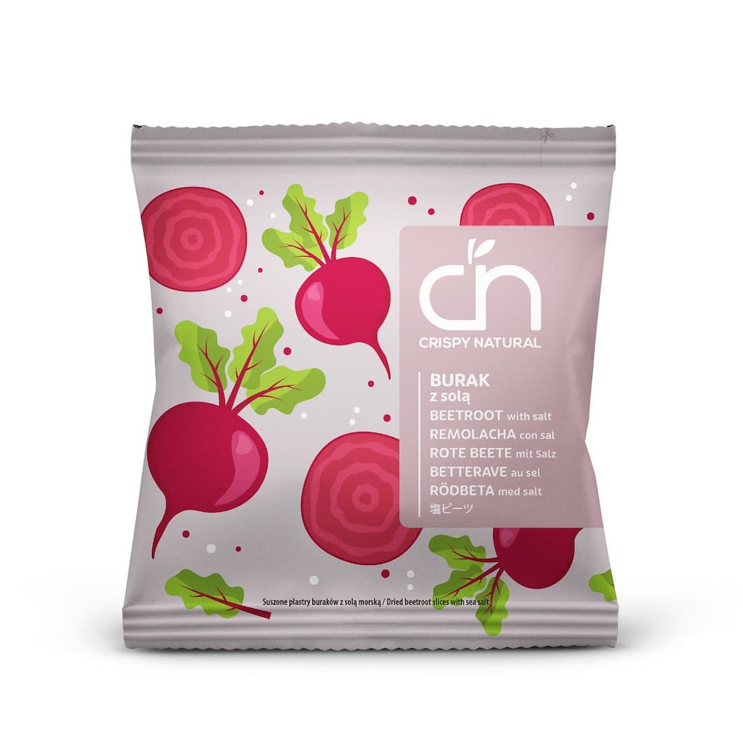 Crispy Natural Torkade rödbetschips med havssalt 18g