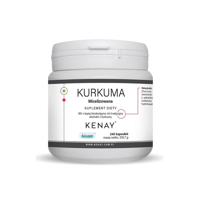 Kenay - Kurkuma (Micellär) med Vitamin C & D - 240 Caps – Kenay opakowanie