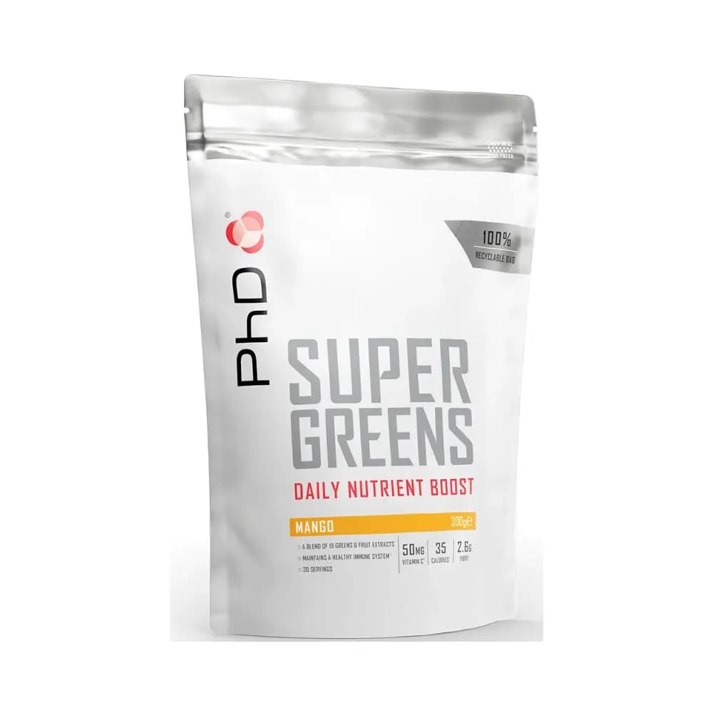 PhD Super Greens Mango 300g – PhD opakowanie