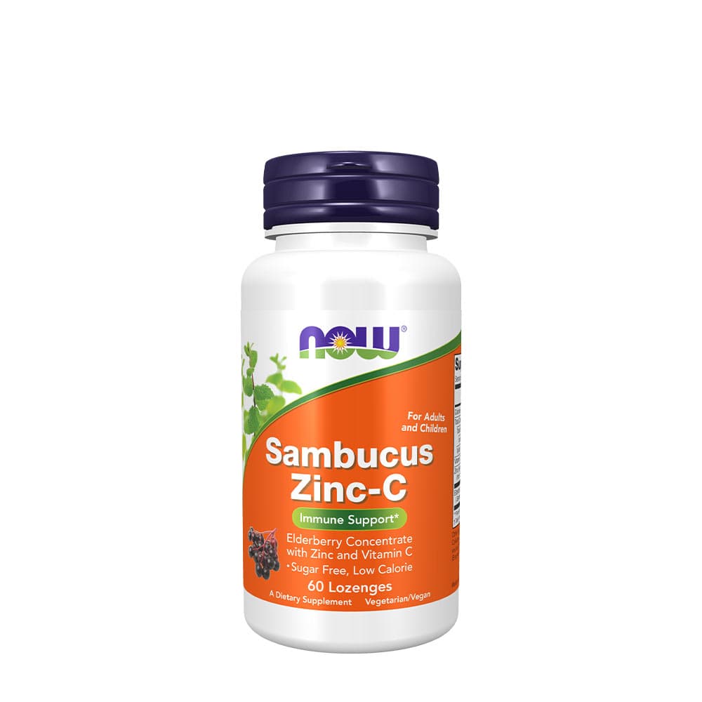 NOW Foods Sambucus Zinc-C 60 Lozenges – NOW Foods packaging
