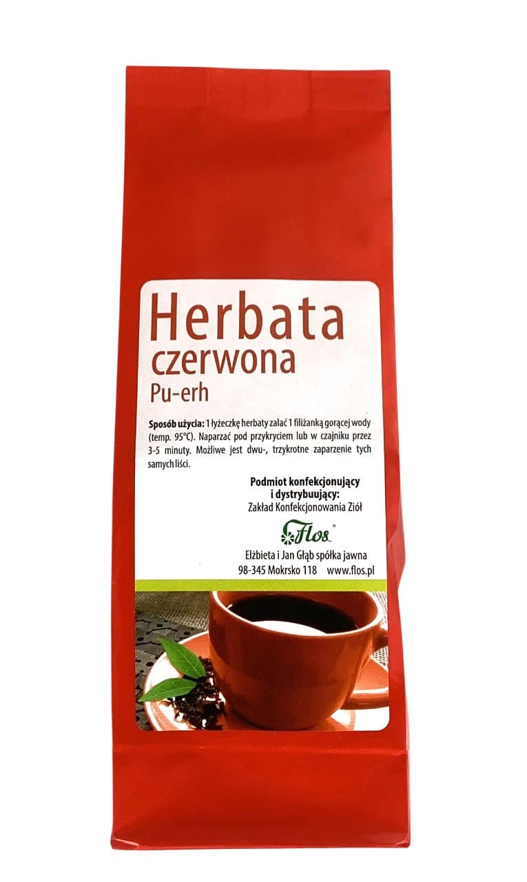 Flos - Czerwona herbata Pu-Erh - 100g – Flos packaging