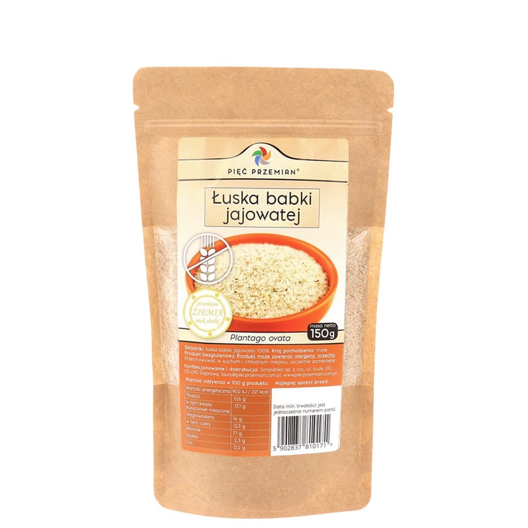 Pięć Przemian - Plantago Ovata Husk Proszek 250 g – Pięć Przemian opakowanie