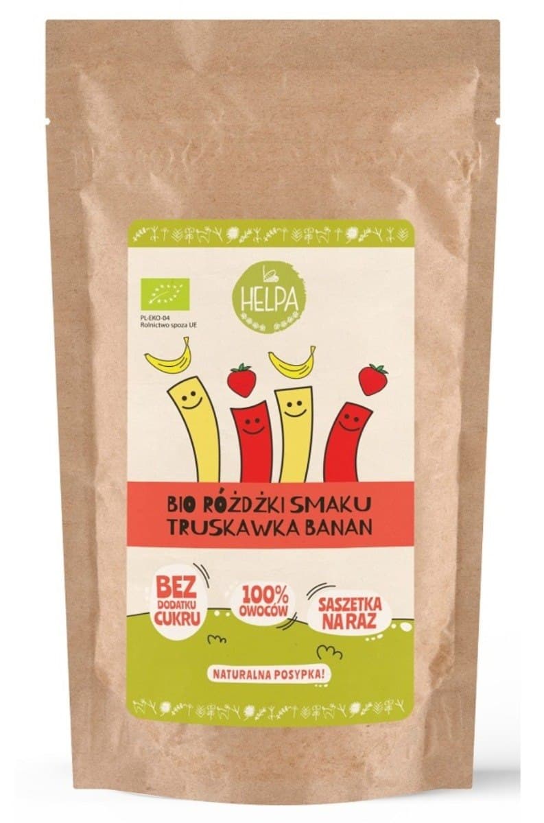 Helpa Różdżki Smaku Mix Strawberry-Banana Lyophilised Fruits (10x2 g) 20 g – helpa packaging