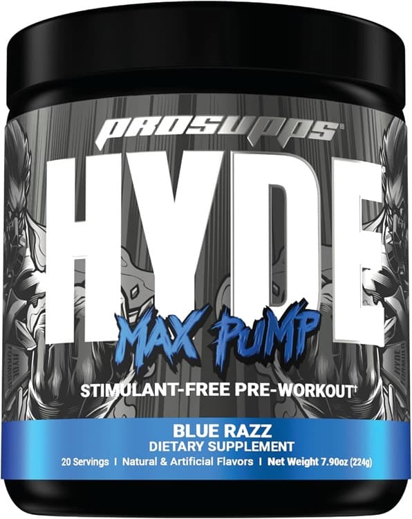 Prosupps Max Pump Blue Raspberry, 224g pulver – Prosupps förpackning
