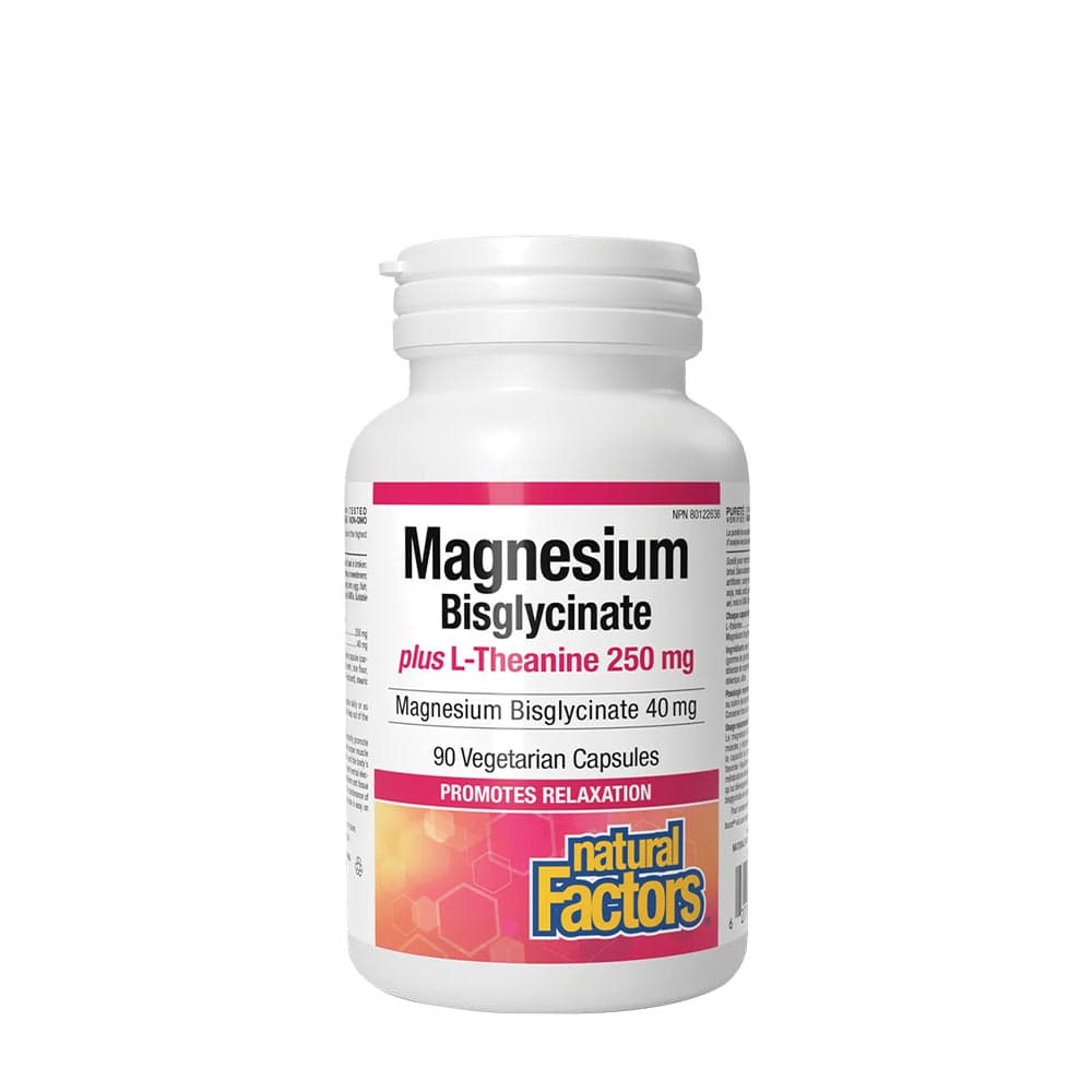 Natural Factors Magnesium Bisglicinato plus L-Theanine 90 cápsulas – Natural Factors empaque