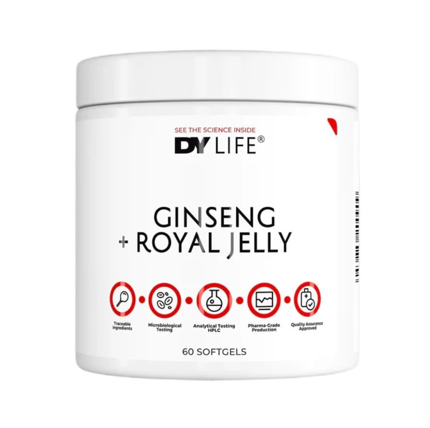 DY LIFE - Ginseng + Royal Jelly - 60 cápsulas de gelatina mole – DY LIFE packaging