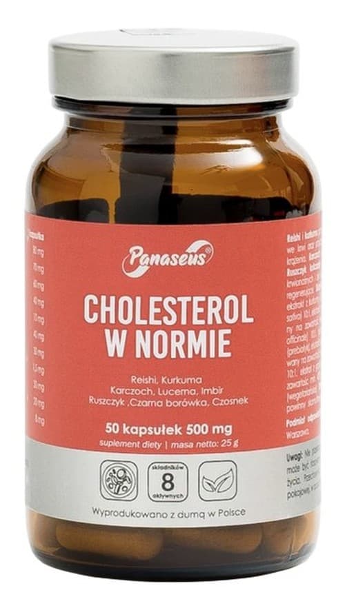Panaseus Cholesterol Normal - 50 kapsułek – Panaseus opakowanie
