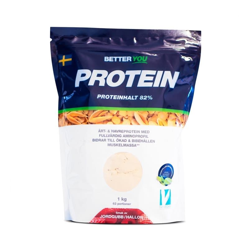 Ärt-Havreprotein 1kg Truskawka/Malina – Better You opakowanie