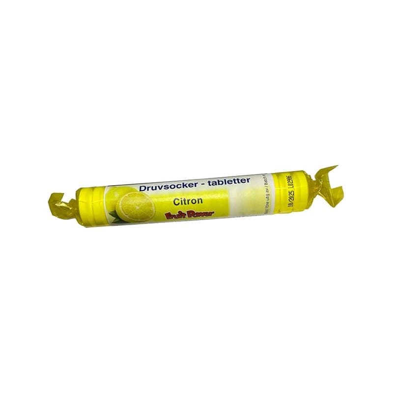 Grape Sugar Lemon 17 tablets – Fruit Power packaging
