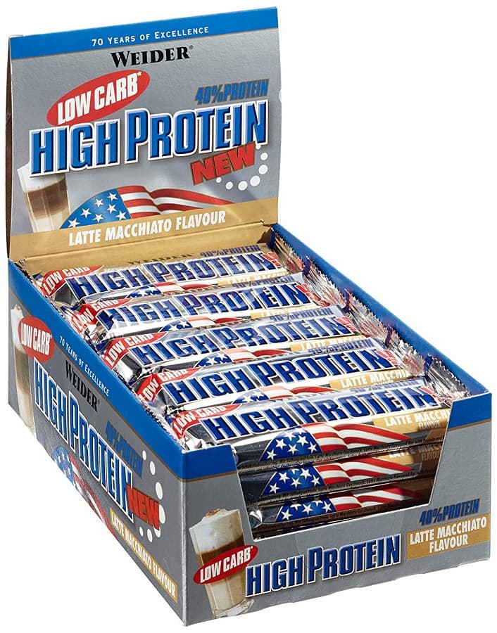 Weider 40% Low Carb High Protein Bar Peanut Caramel 24 x 50g