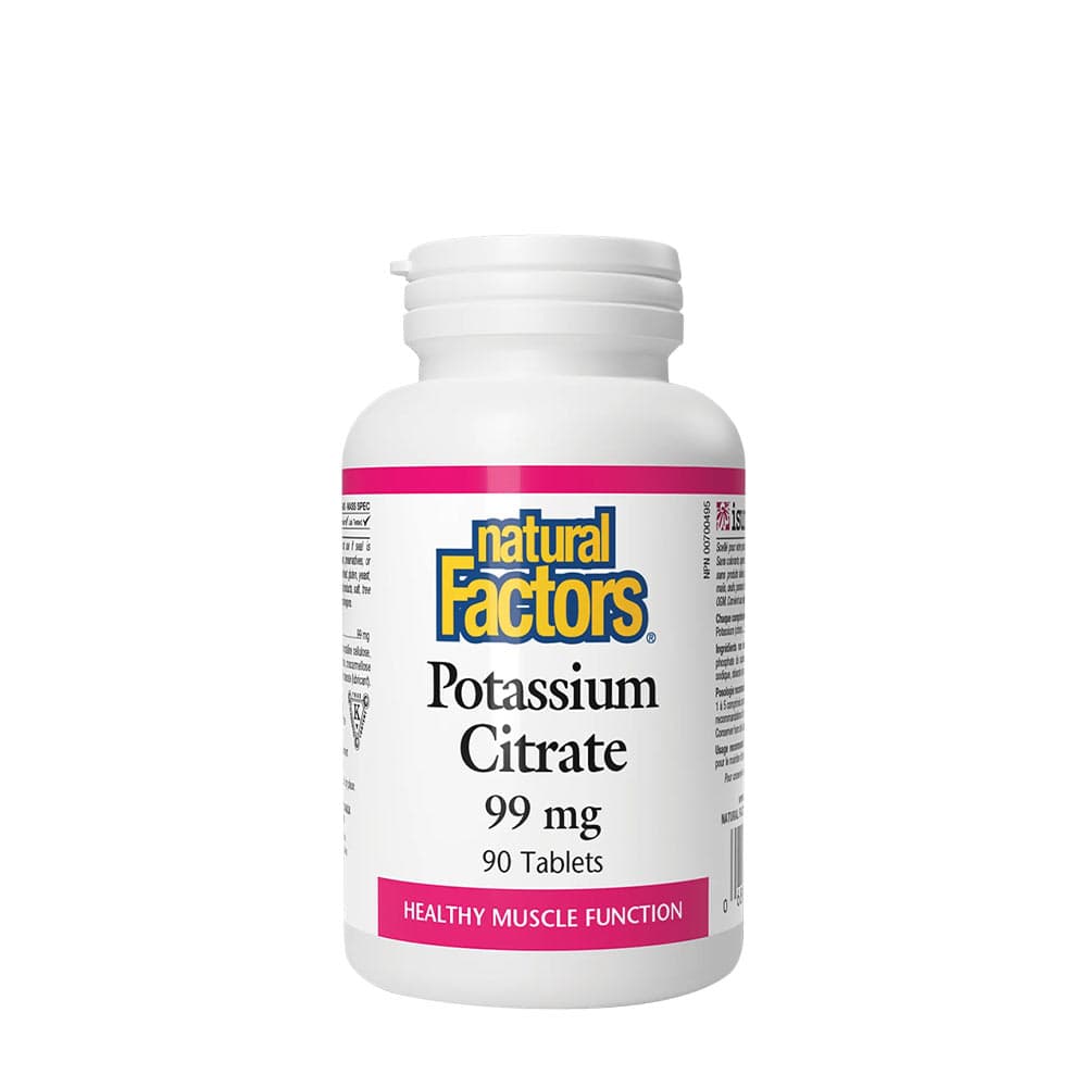 Natural Factors Citrato de Potasio 99mg - 90 tabletas – Natural Factors empaque