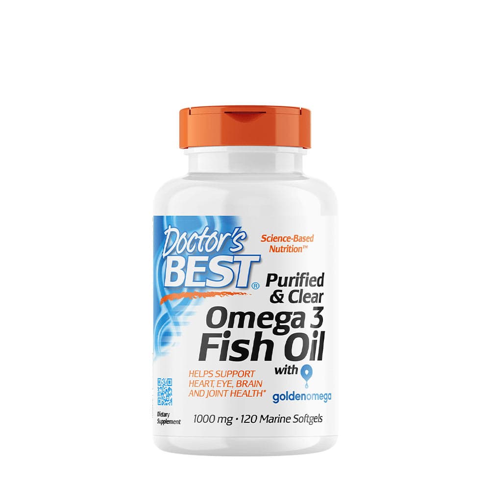 Doctor's Best Purified & Clear Omega 3 Fish Oil 1000 mg - 120 mjukgelatinkapslar