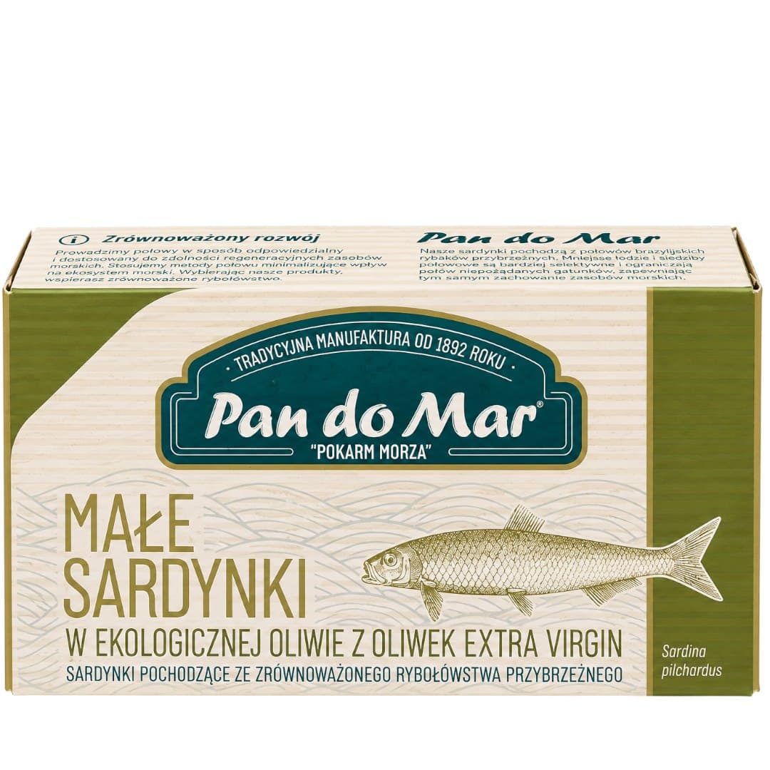 Pan do Mar - Petites sardines à l’huile d’olive vierge extra biologique – PAN DO MAR emballage