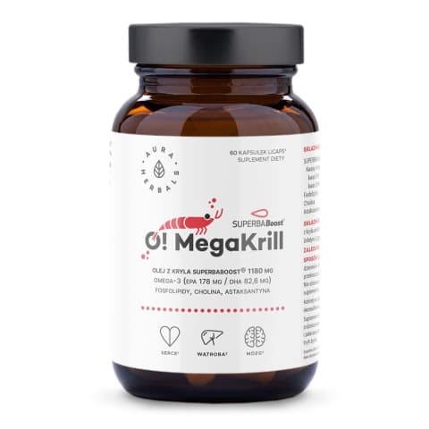 Aura Herbals O! Megakrill - 1180mg (60 capsules) – Aura Herbals emballage