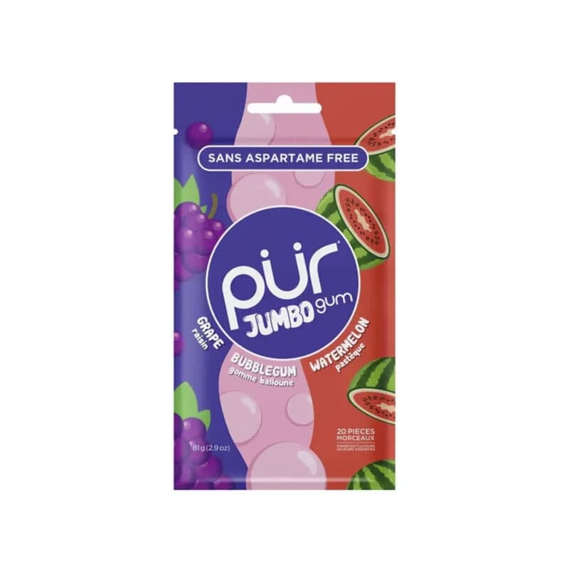 Chicle de uva jumbo, agua de sandía, chicle de 20 unidades | The Pur