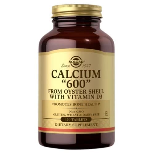 Solgar - Calcium 600 de Oyster Shell con Vitamina D3, 100 tabletas – Solgar empaque