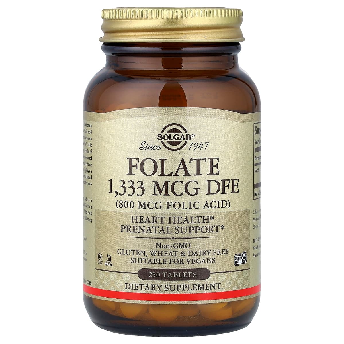 Solgar Folate 1333mcg Dfe 800mcg Folic Acid 250 Tabs