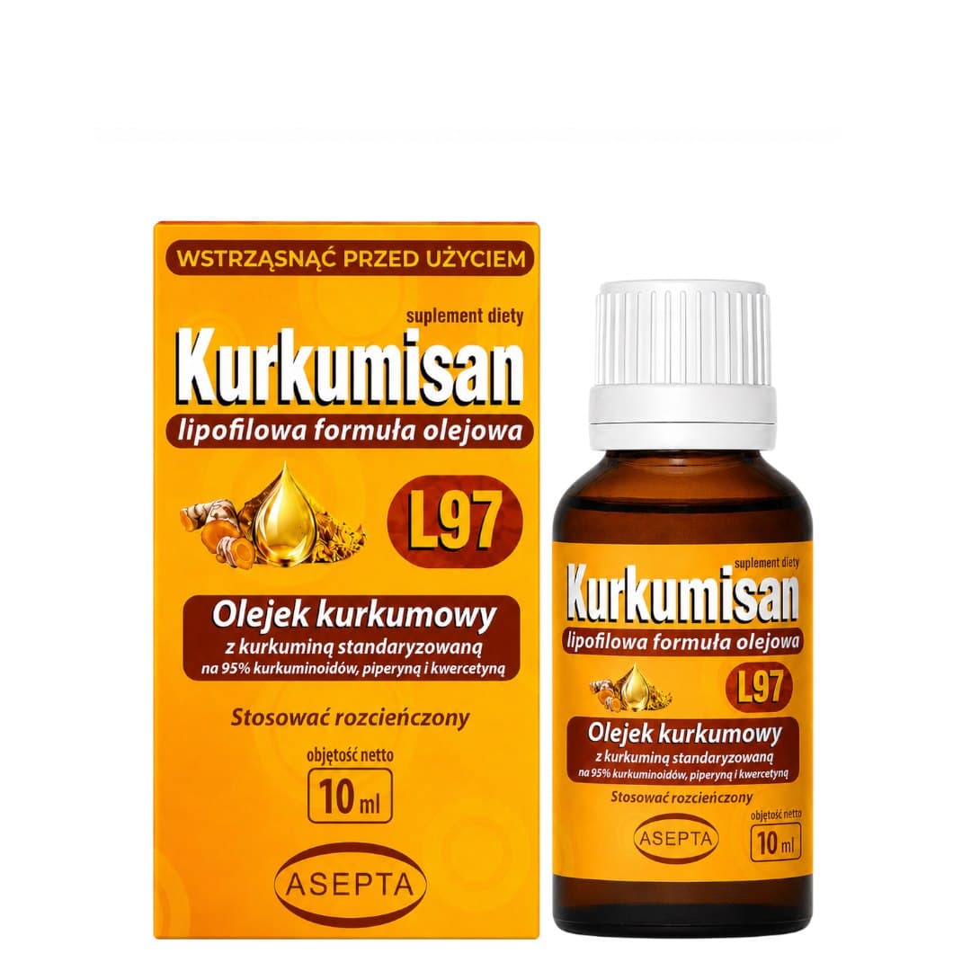 Asepta Kurkumisan L97 – Kurkumaolja med Piperin och Kvercetin – Asepta förpackning