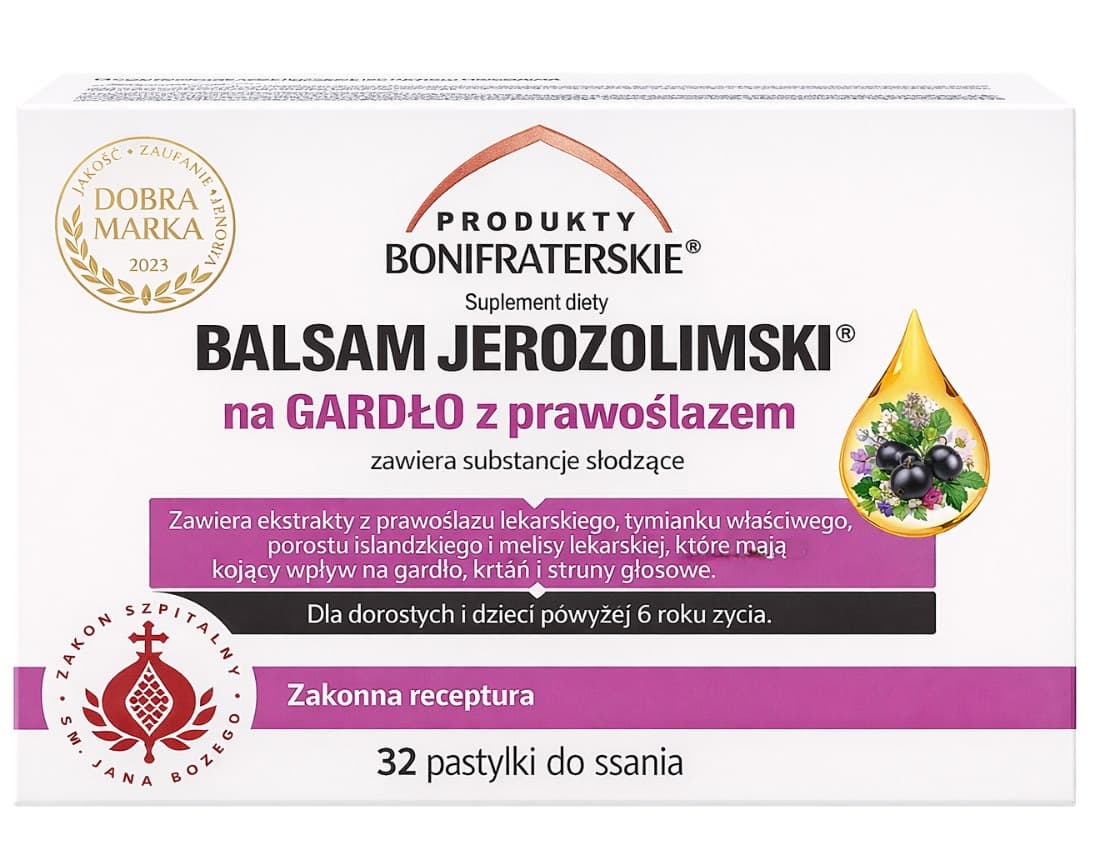 Produkty Bonifraterskie Throat Lozenges with Marshmallow - 32 Lozenges
