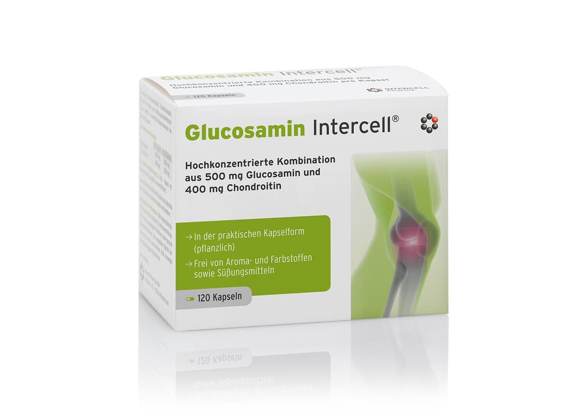 Intercell Pharma Glucosamina 1000 mg - 120 cápsulas – Intercell packaging