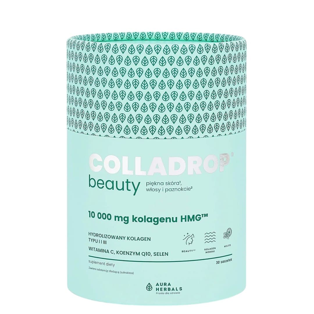 Aura Herbals - Beauty Hmg Collagen 10000mg (Mojito - 30 Sachês) – Aura Herbals embalagem