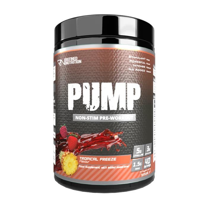 Refined Nutrition - Pump Non-Stim, Tropical Freeze - 500g – Refined Nutrition emballage