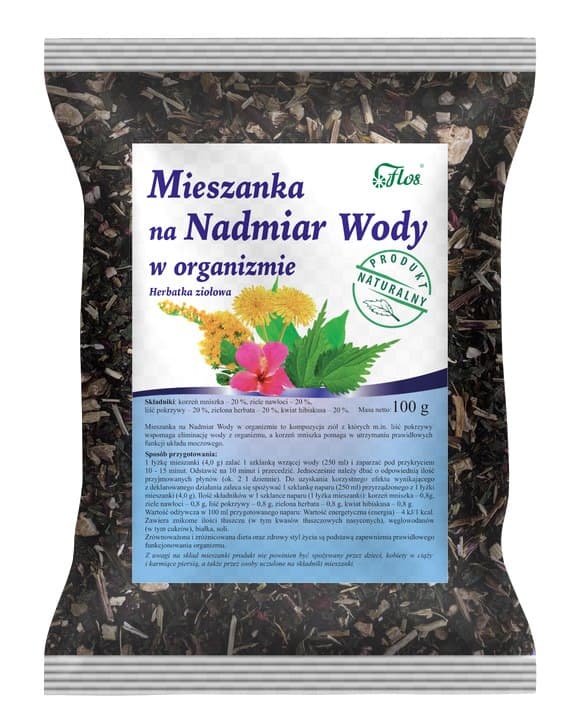 Flos - Water Balance Herbal Mix 100g – Flos förpackning