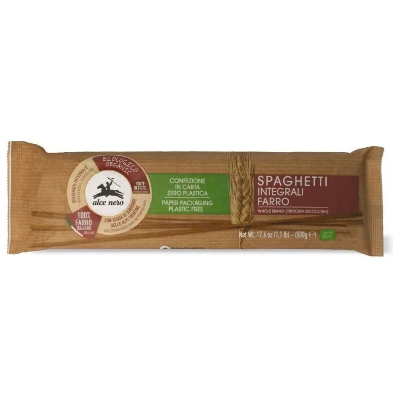 Alce Nero Makaron Z Płaskurki Razowy Spaghetti BIO 500 g – Alce Nero packaging