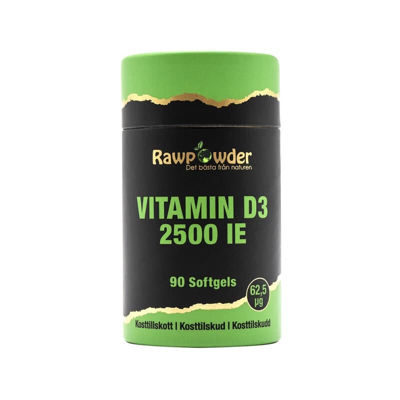 Vitamin D3 2500 IE 90 Softgels | Rawpowder – Rawpowder emballage