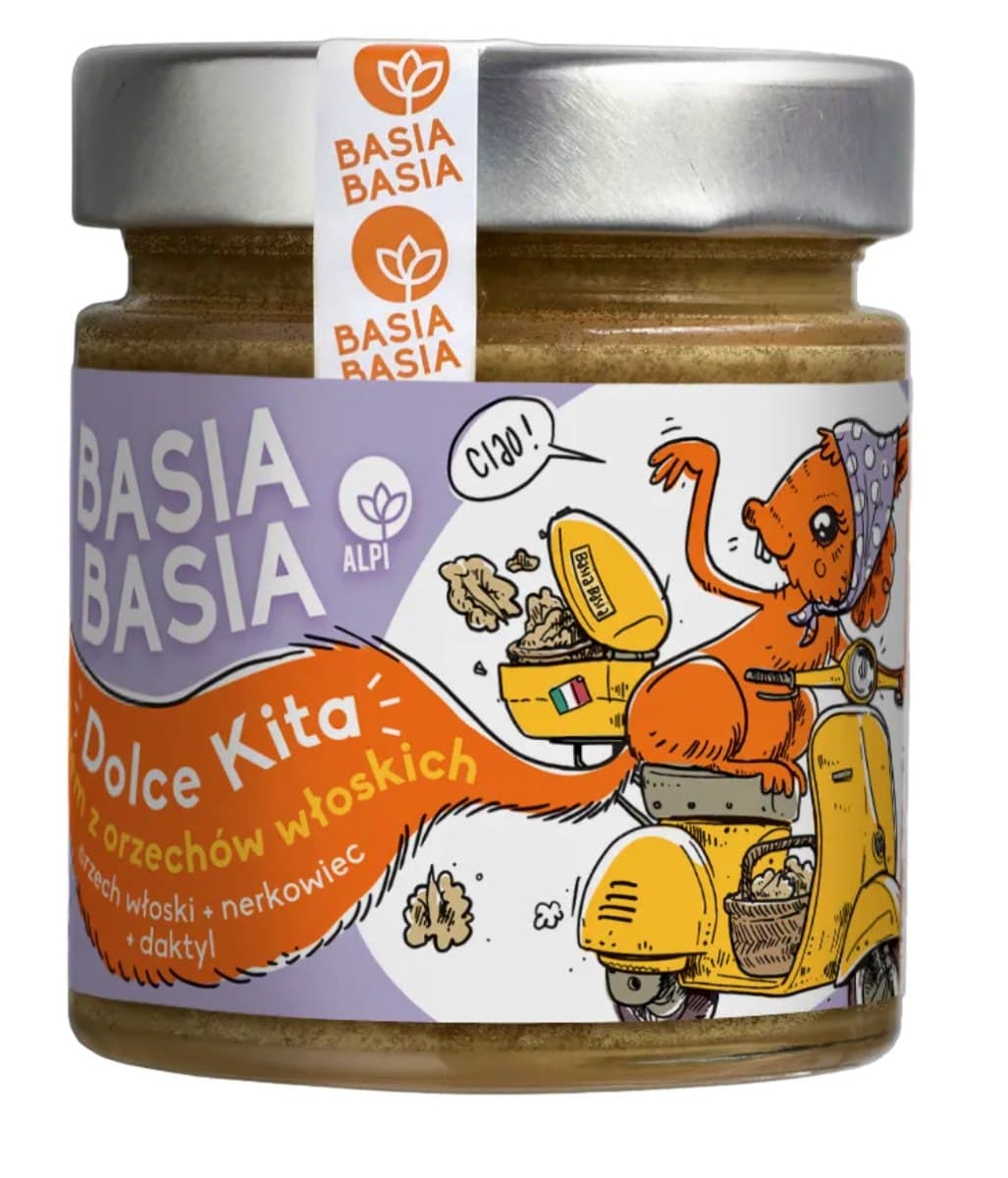 Alpi BasiaBasia Dolce Kita Krem – romige notenpasta met walnoten, cashewnoten en dadels 200 g – ALPI packaging
