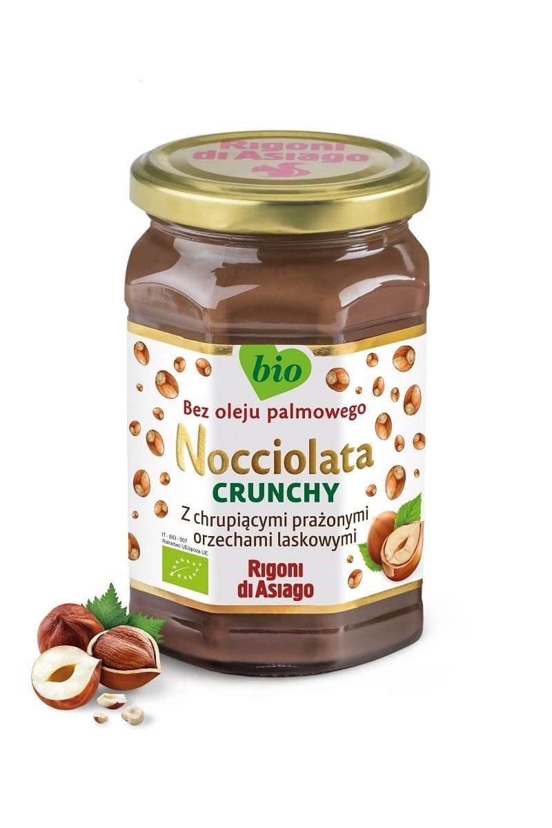 Nocciolata Crème Noisettes et Cacao Crunchy Sans Gluten BIO 250 g | Bio Planet – Rigoni di Asiago emballage