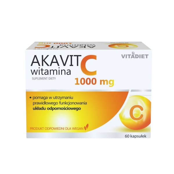 VITADIET AKAVIT Witamina C 1000 mg 60 kapsułek – VitaDiet opakowanie