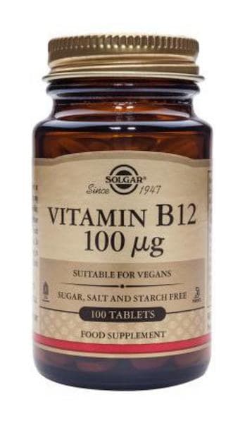 Solgar Vitamin B12 100mcg 100 tabletter – Solgar confezione