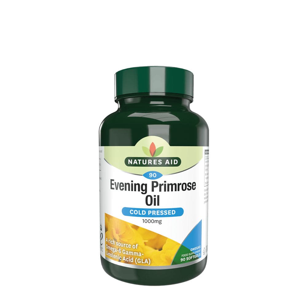 Natures Aid Evening Primrose Oil 1000 mg - 90 vegetabilske kapsler – Natures Aid confezione