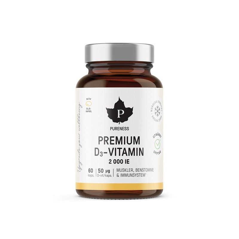 D-Vitamine Premium 50 μg 60 capsules – Pureness emballage