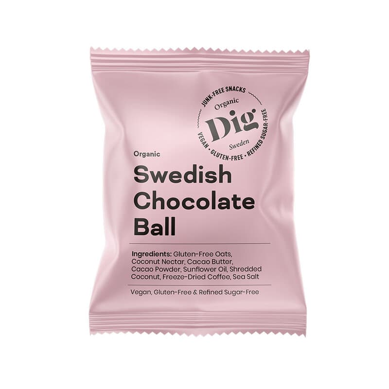 Organic Chocolate Ball 25g | Dig – Dig förpackning