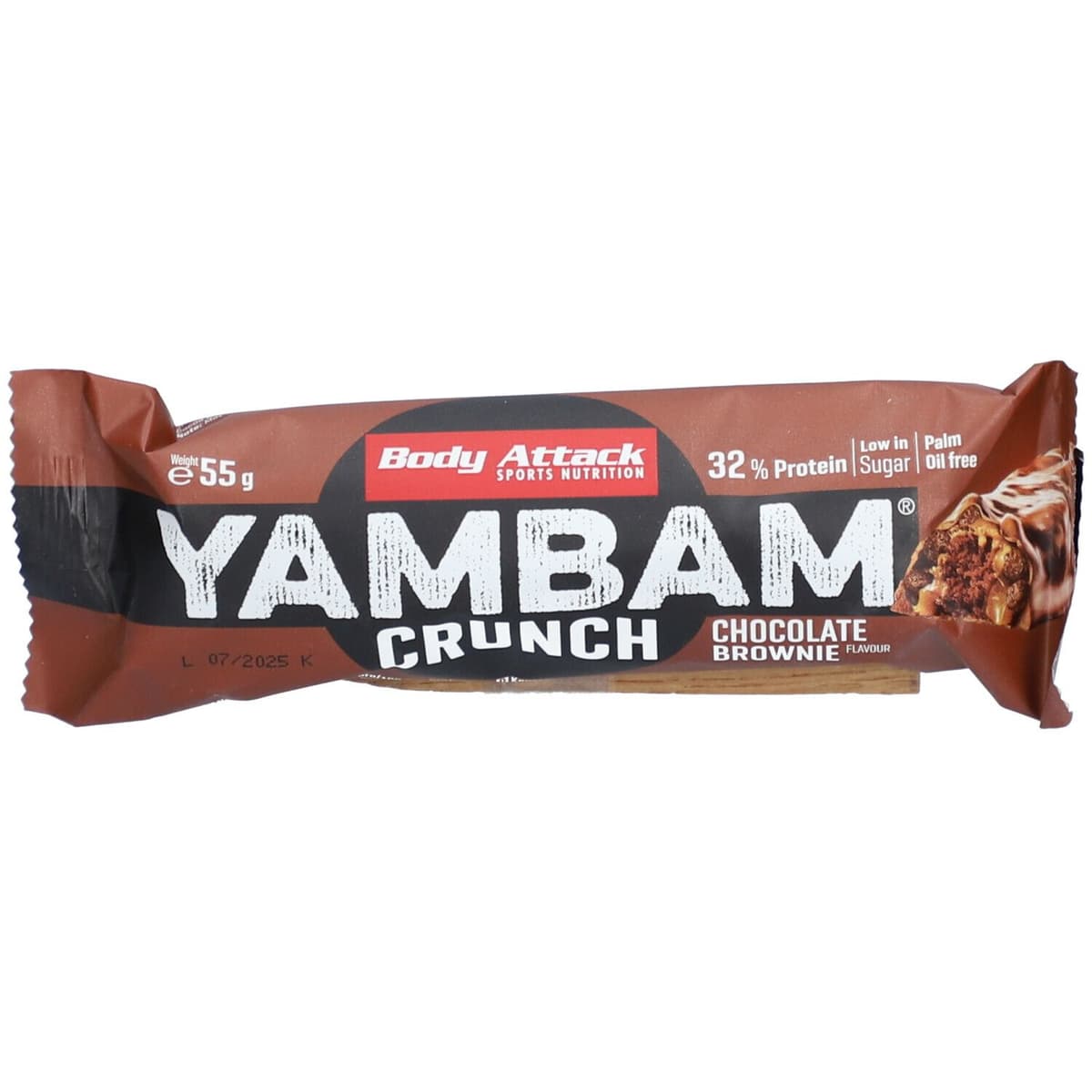 Body Attack - YAMBAM Crunch Proteinriegel - 55 g – Body Attack Verpackung