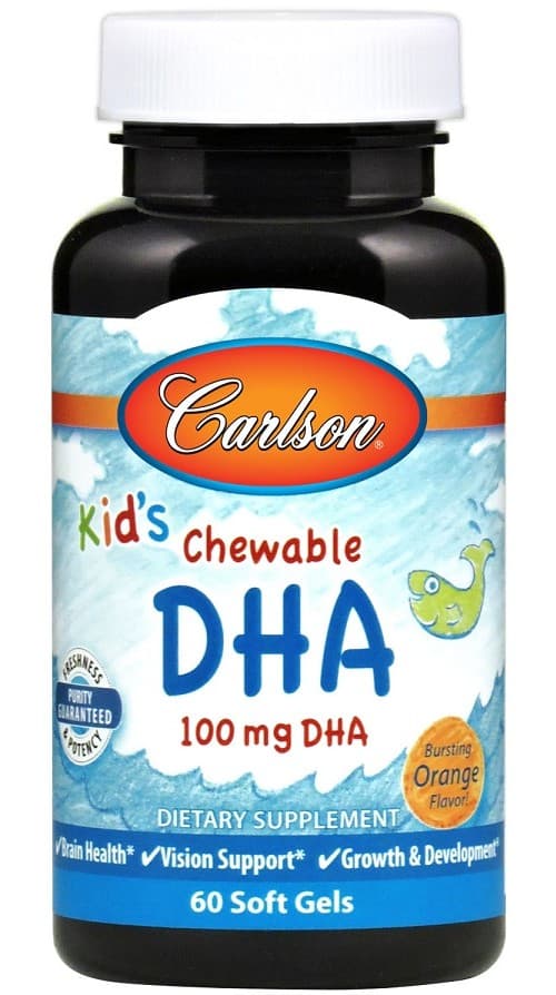 Kids Gummies DHA, 100mg Orange - 60 Sgels | Carlson – Carlson Labs förpackning