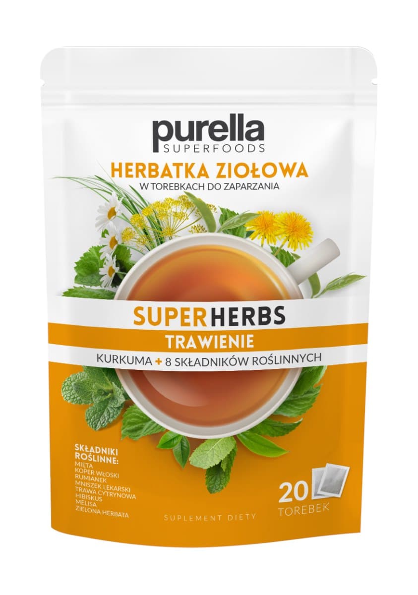 Purella - Super Herbs Digestion Herbal Tea – Purella packaging