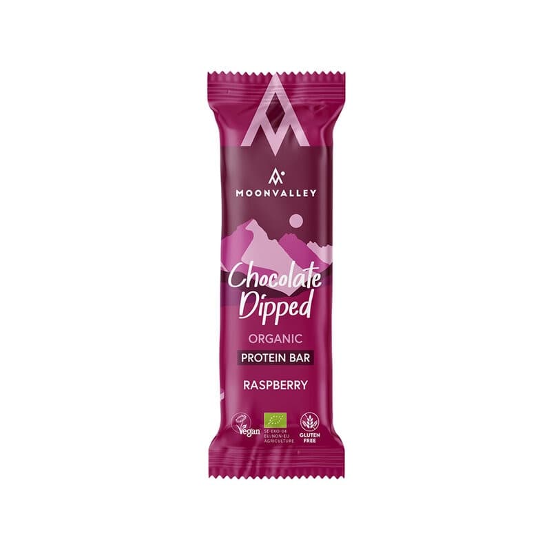 Protein Bar Chocolate-Dipped Raspberry 50g – Moonvalley opakowanie
