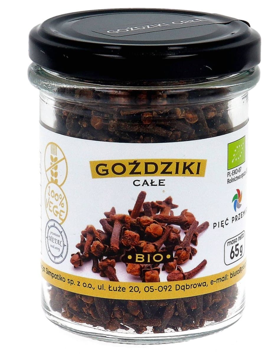 Pięć Przemian - Cravinhos Inteiros Orgânicos 65g – Pięć Przemian embalagem