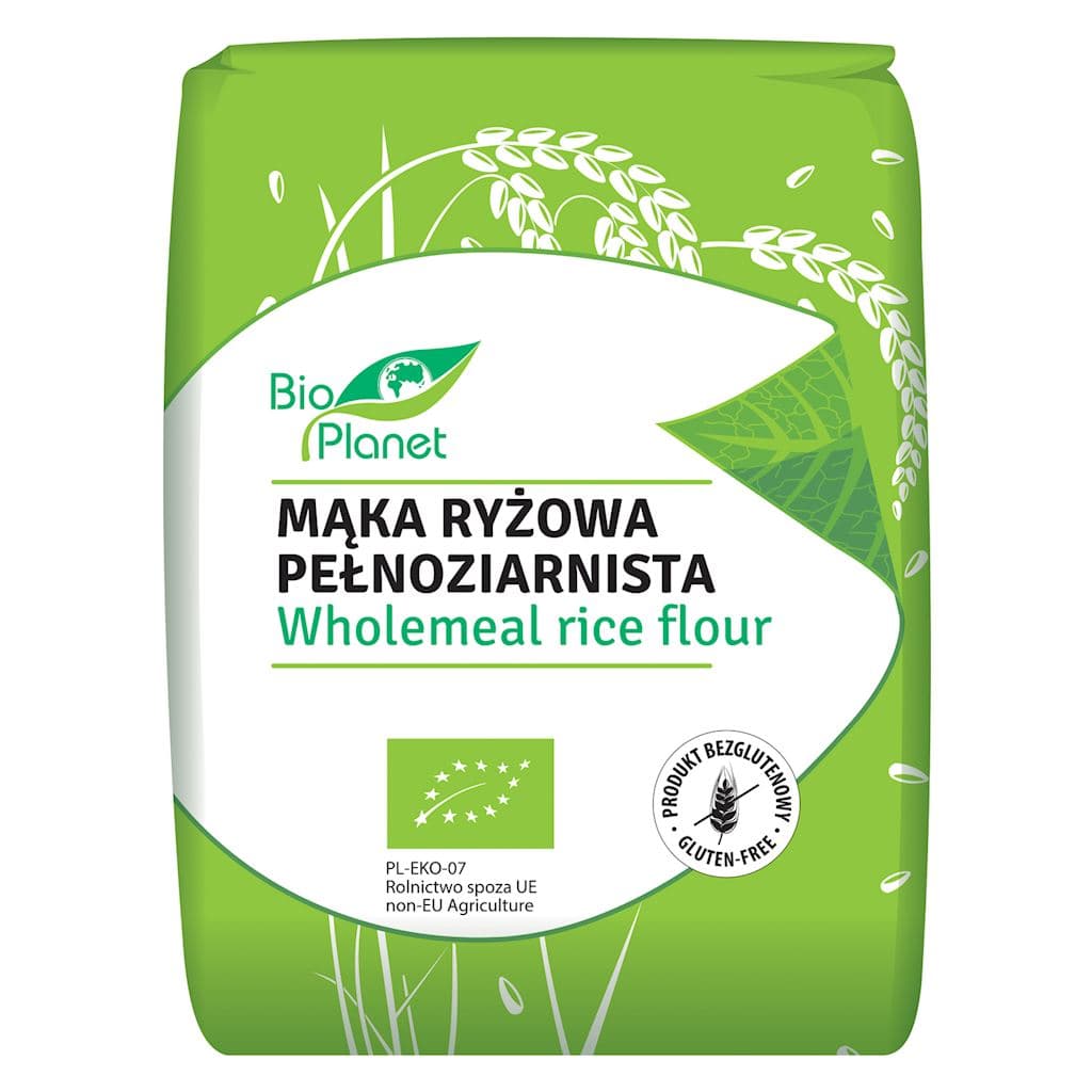 Bio Planet - Wholemeal Rice Flour - 1kg – Bio Planet förpackning