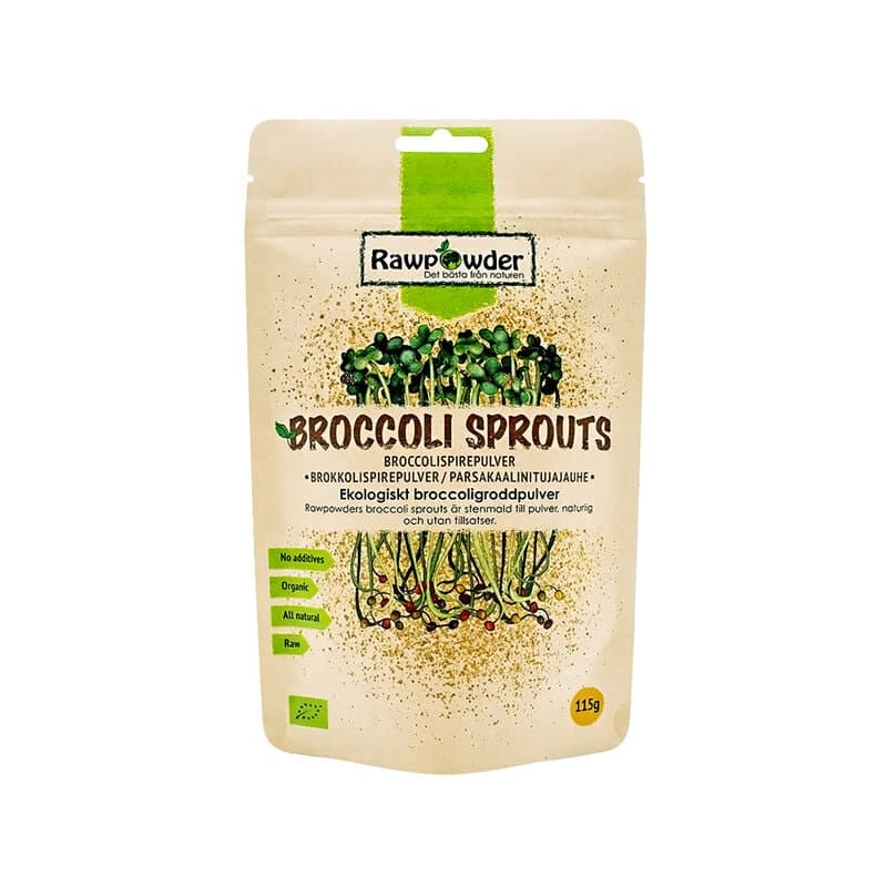 Broccoli Groenten Pulver 115g – Rawpowder verpakking