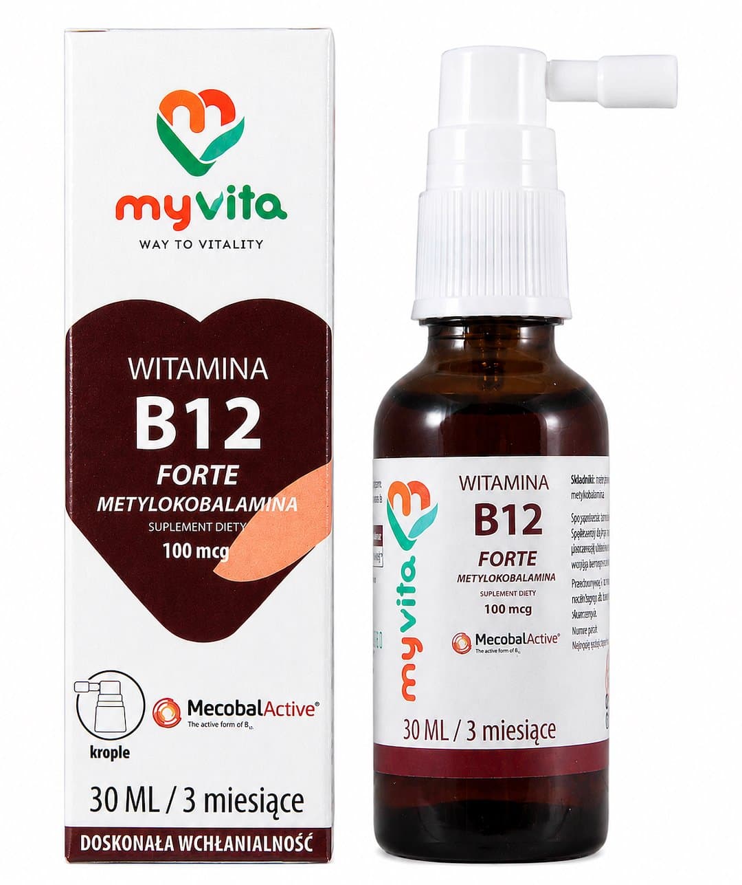 MyVita - Vitamin B12 Forte Methylcobalamin - 30ml – MyVita packaging