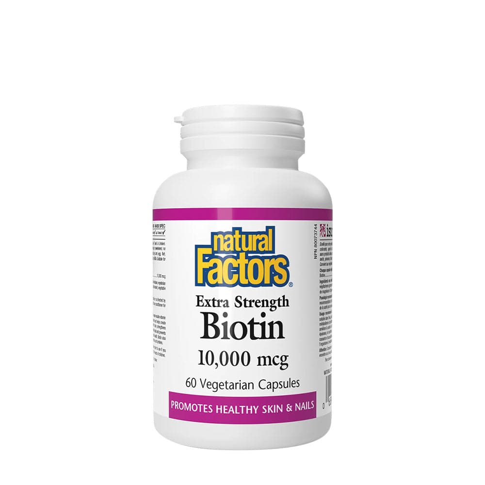 Natural Factors Biotin Extra Strength 10 000 µg - 60 capsule – Natural Factors packaging