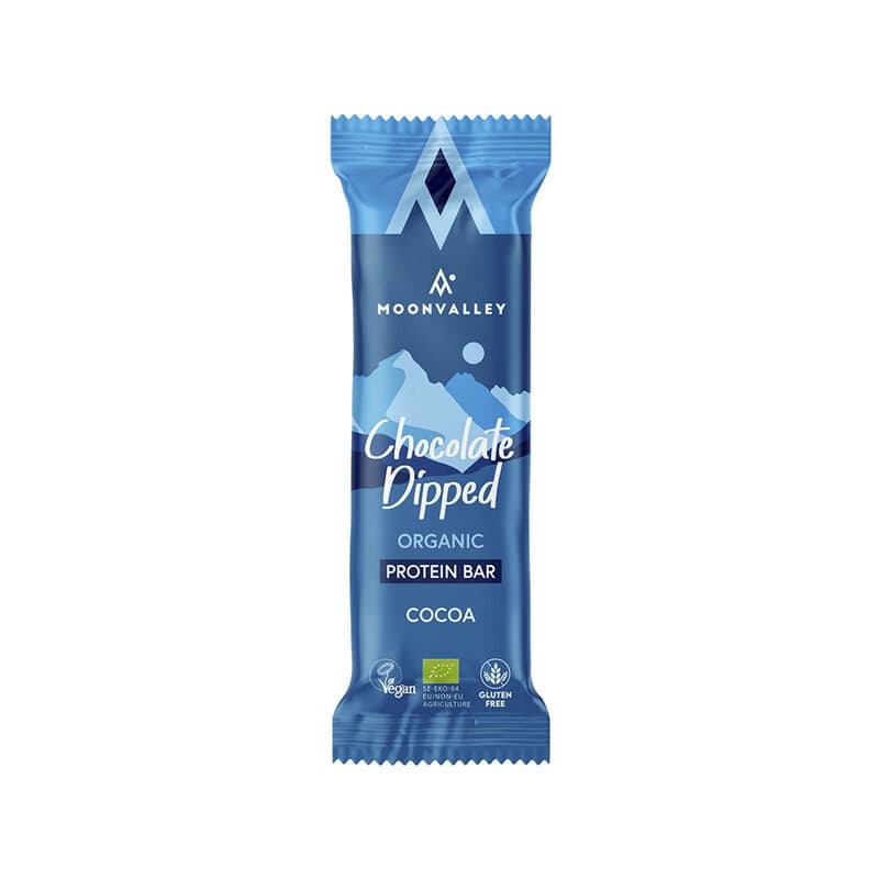 Protein Bar Chocolate-Dipped Cocoa 50g | Moonvalley – Moonvalley opakowanie
