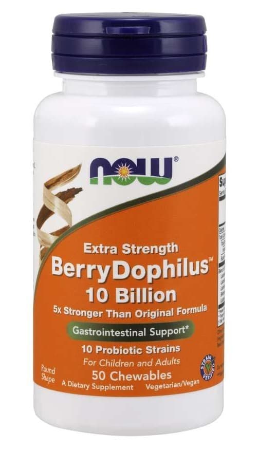 NOW Foods - BerryDophilus 10 Billion, kauwtabletten, 50 stuks – NOW Foods verpakking